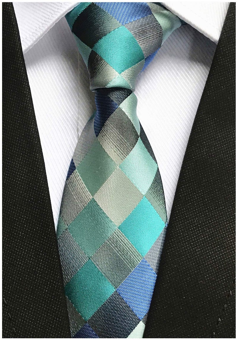 Ctskyte Indigo Teal Blue Grey Silk Ties Handsome Handmade Casual Necktie for Mens Youth - Image 2